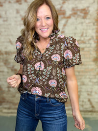 Olympia Floral Eyelet Top