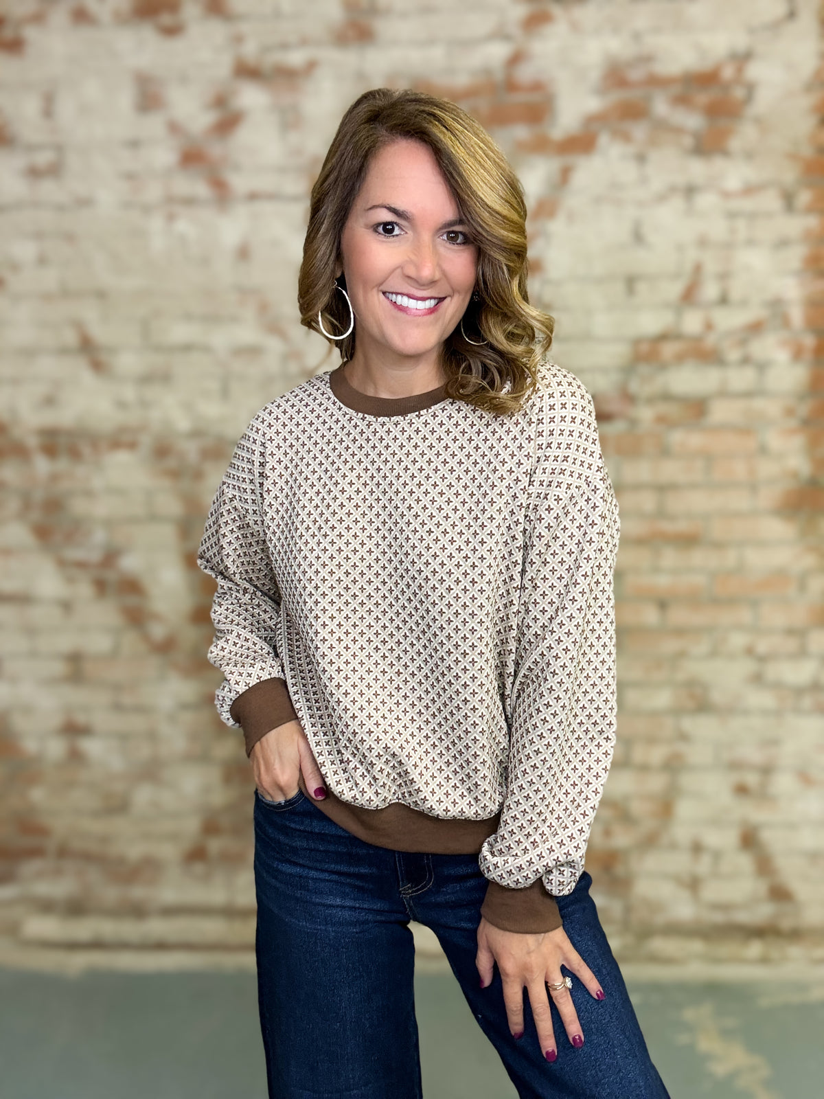 Grecia Jacquard Pullover Top
