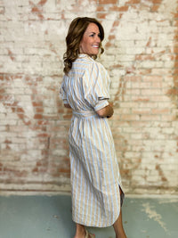 Marisa Stripe Puff Sleeve Dress