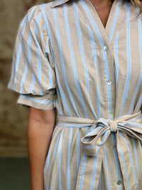 Marisa Stripe Puff Sleeve Dress