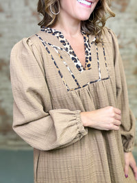 Micah Leopard Trim Dress