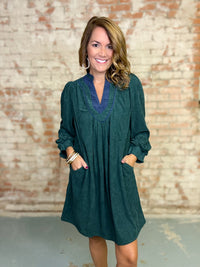 Lorelei Corduroy Pleated Dress