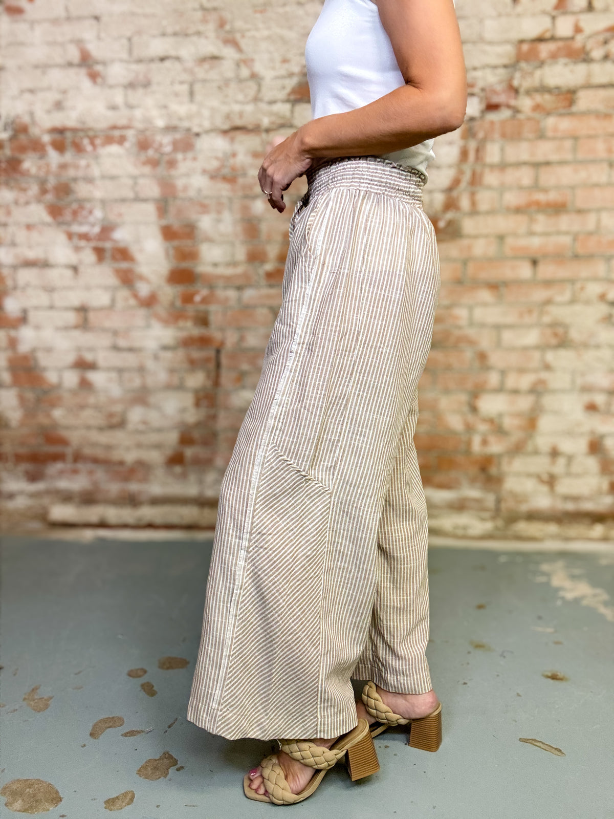 Carlee Striped Linen Pants