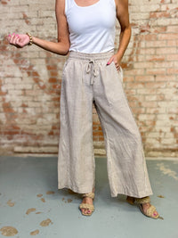 Carlee Striped Linen Pants