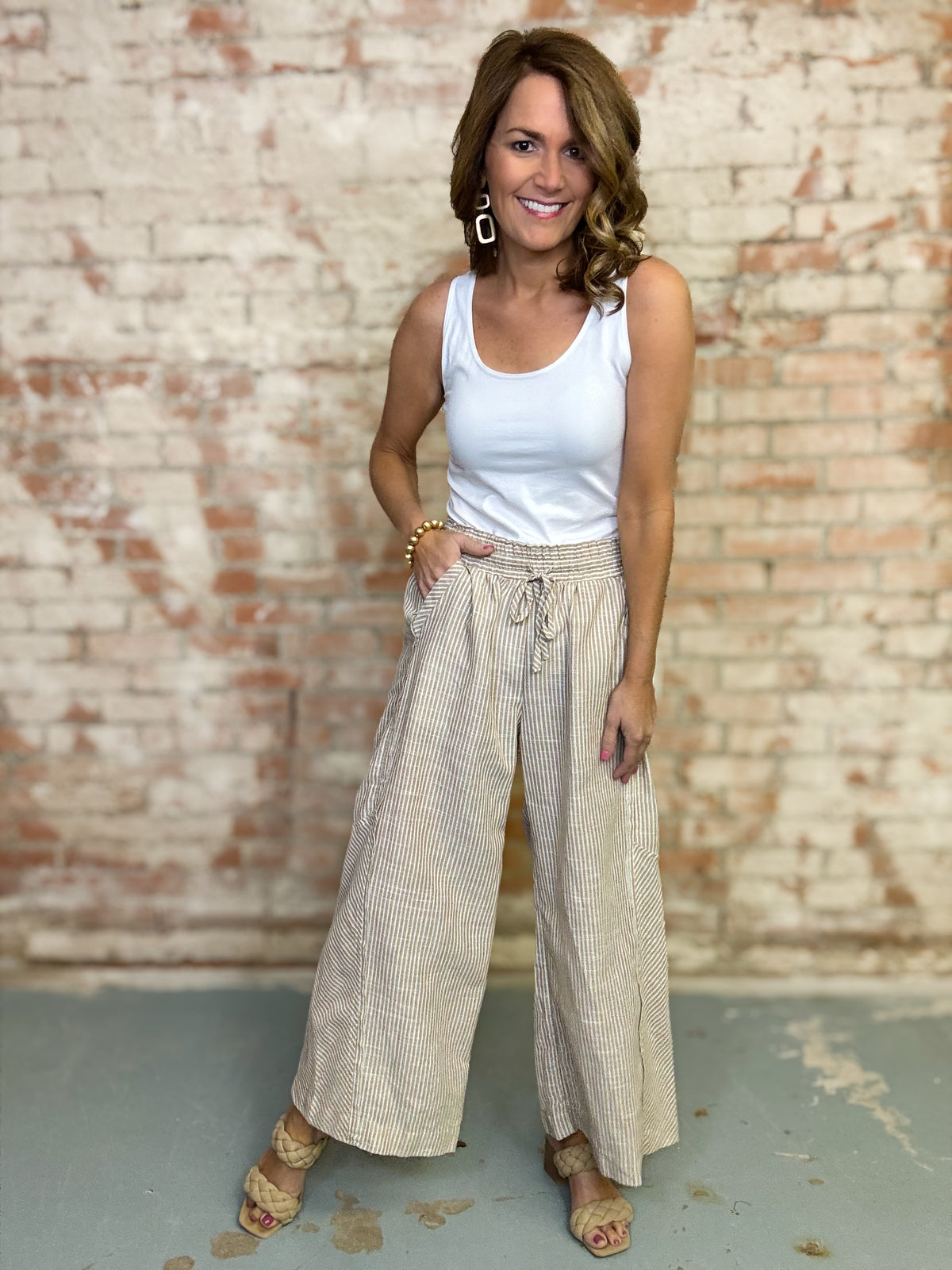 Carlee Striped Linen Pants