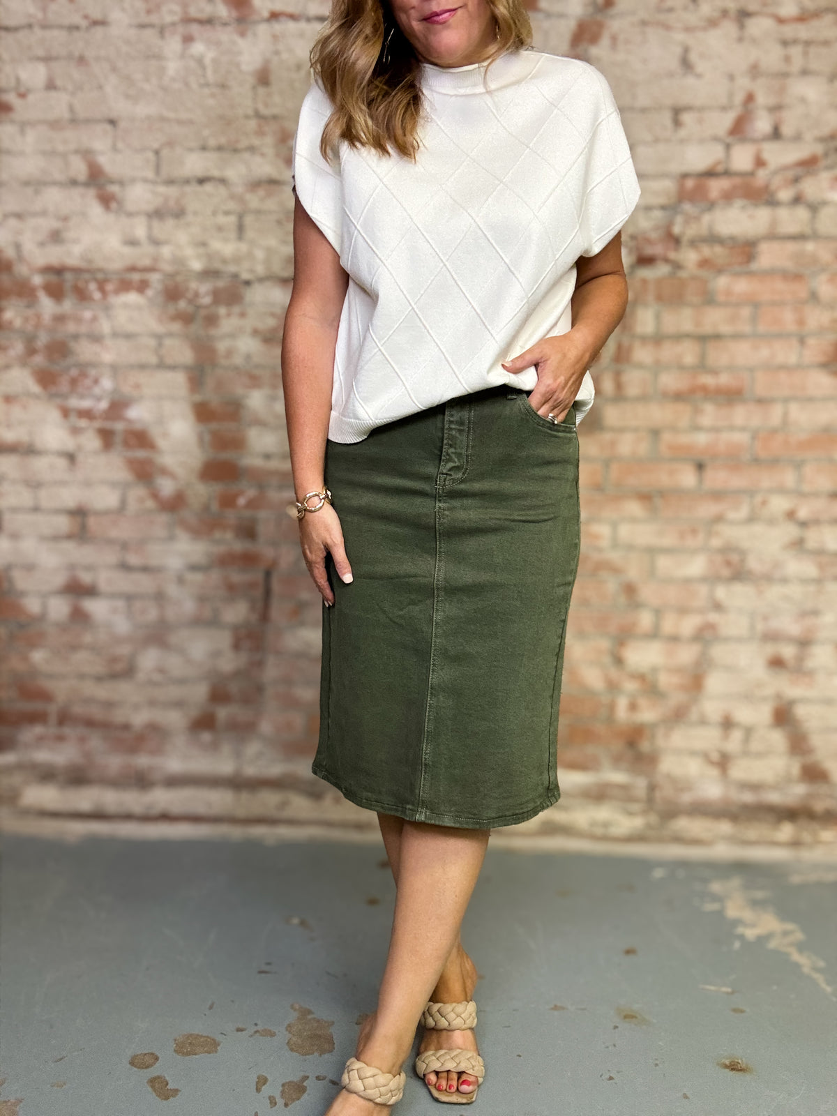 Gina Denim Midi Skirt