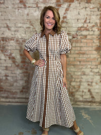 Irene Gingham Midi Dress