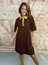 Rusty Side Snap Dress