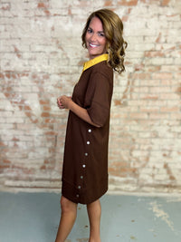 Rusty Side Snap Dress