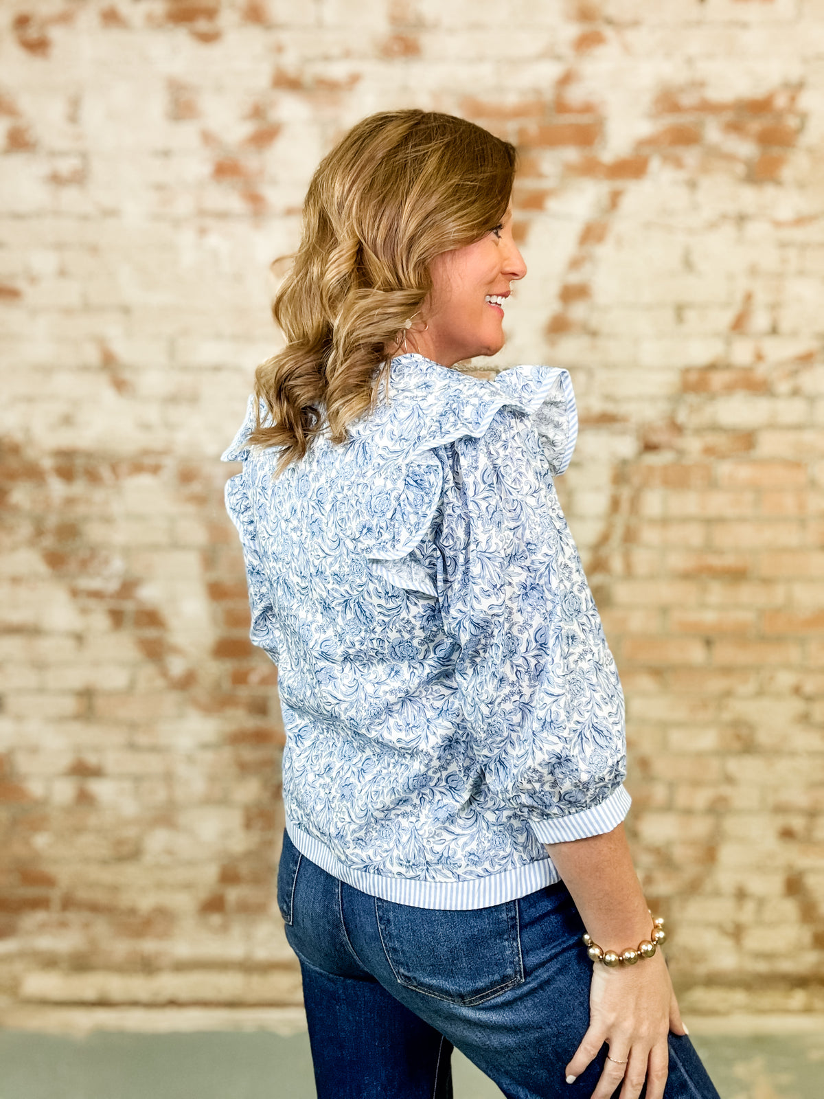Bitsy Floral Pintuck Top - FINAL SALE