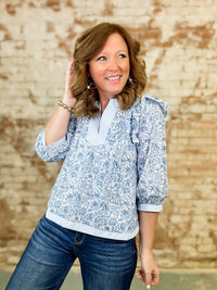 Bitsy Floral Pintuck Top - FINAL SALE