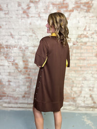 Rusty Side Snap Dress