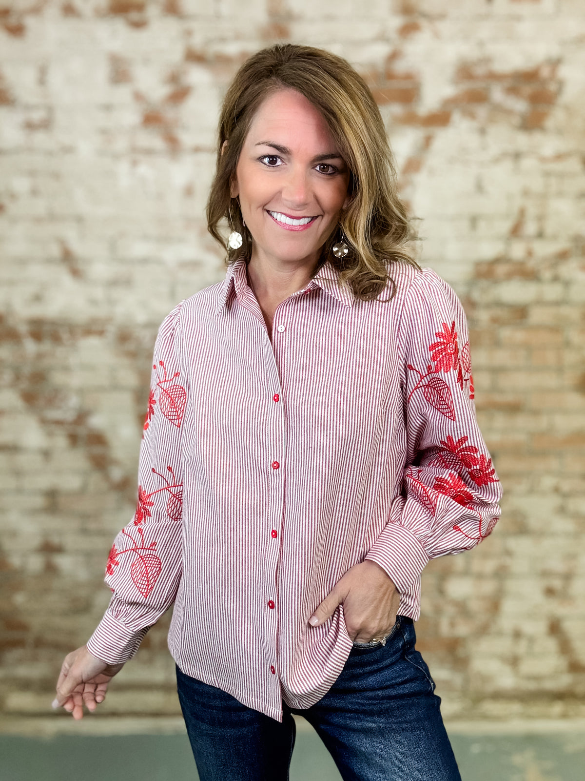 Carys Floral Embroidered Top - FINAL SALE