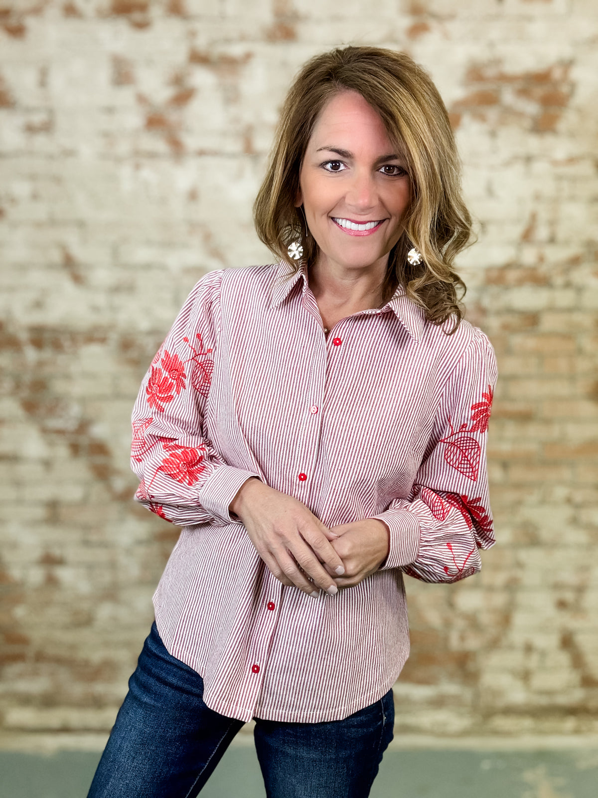 Carys Floral Embroidered Top - FINAL SALE