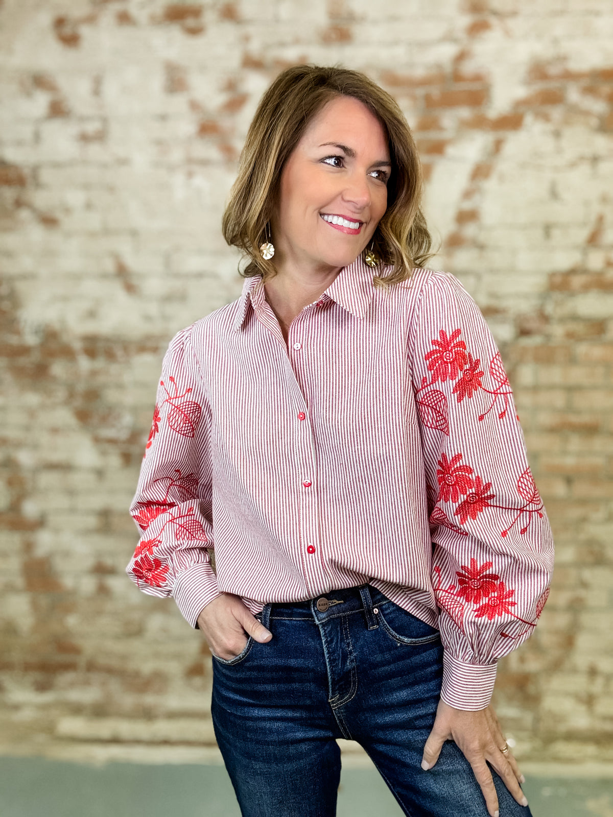 Carys Floral Embroidered Top - FINAL SALE