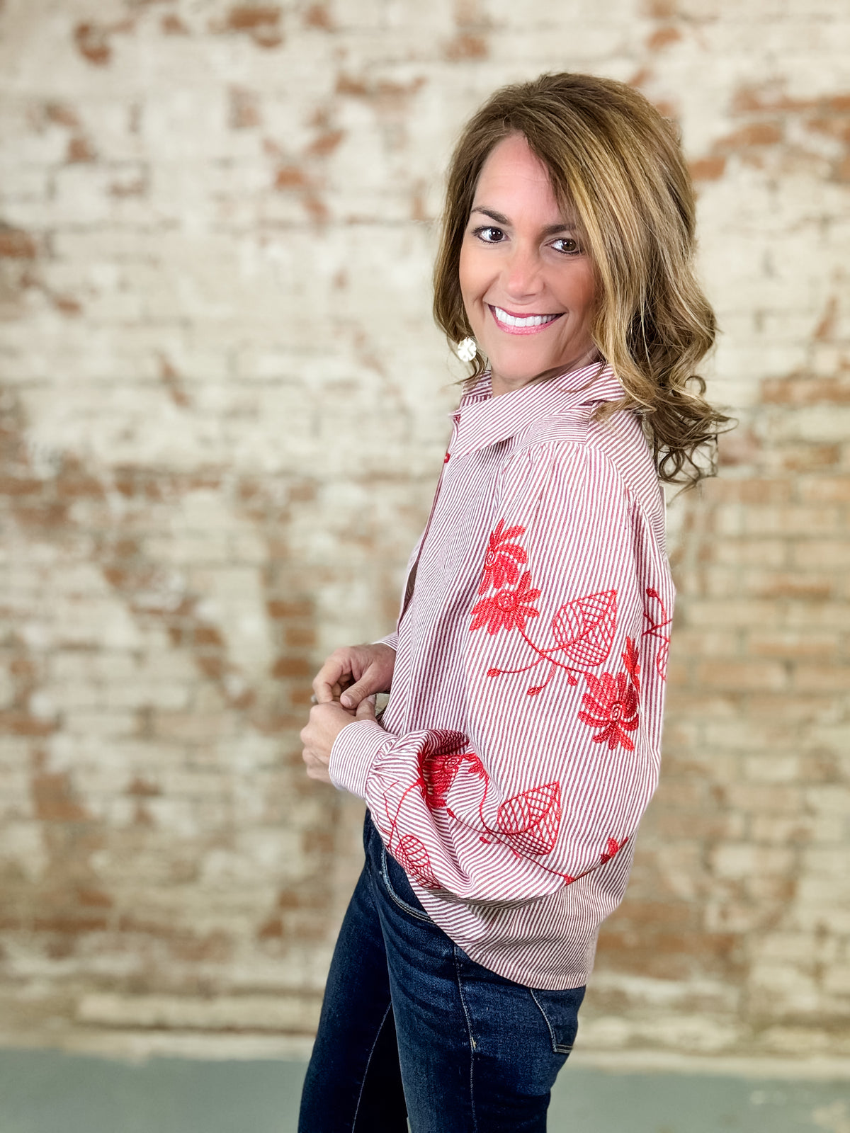 Carys Floral Embroidered Top - FINAL SALE