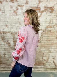 Carys Floral Embroidered Top - FINAL SALE