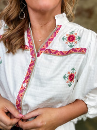 Pam Embroidered Top