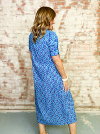 Terry Printed Button Down Dress