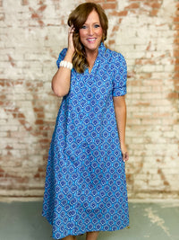 Terry Printed Button Down Dress