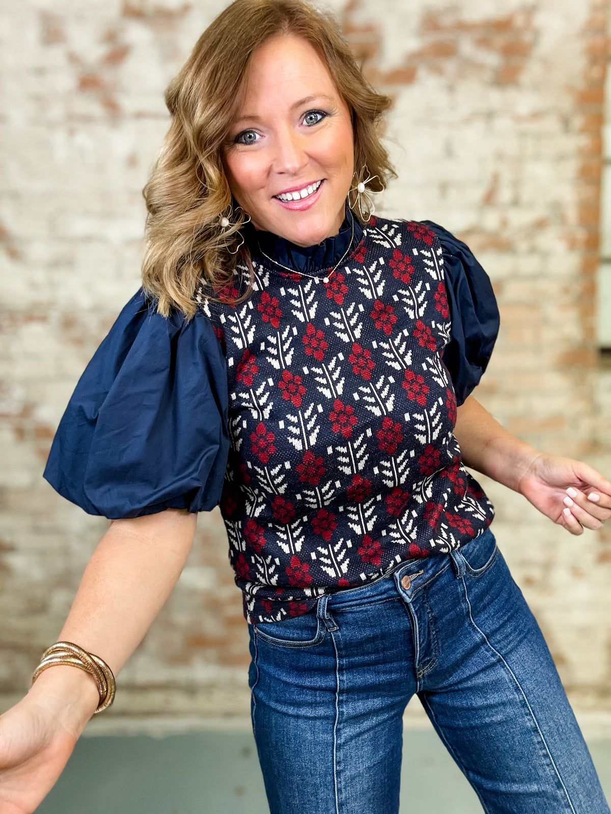 THML Tannie Puff Sleeve Top - FINAL SALE