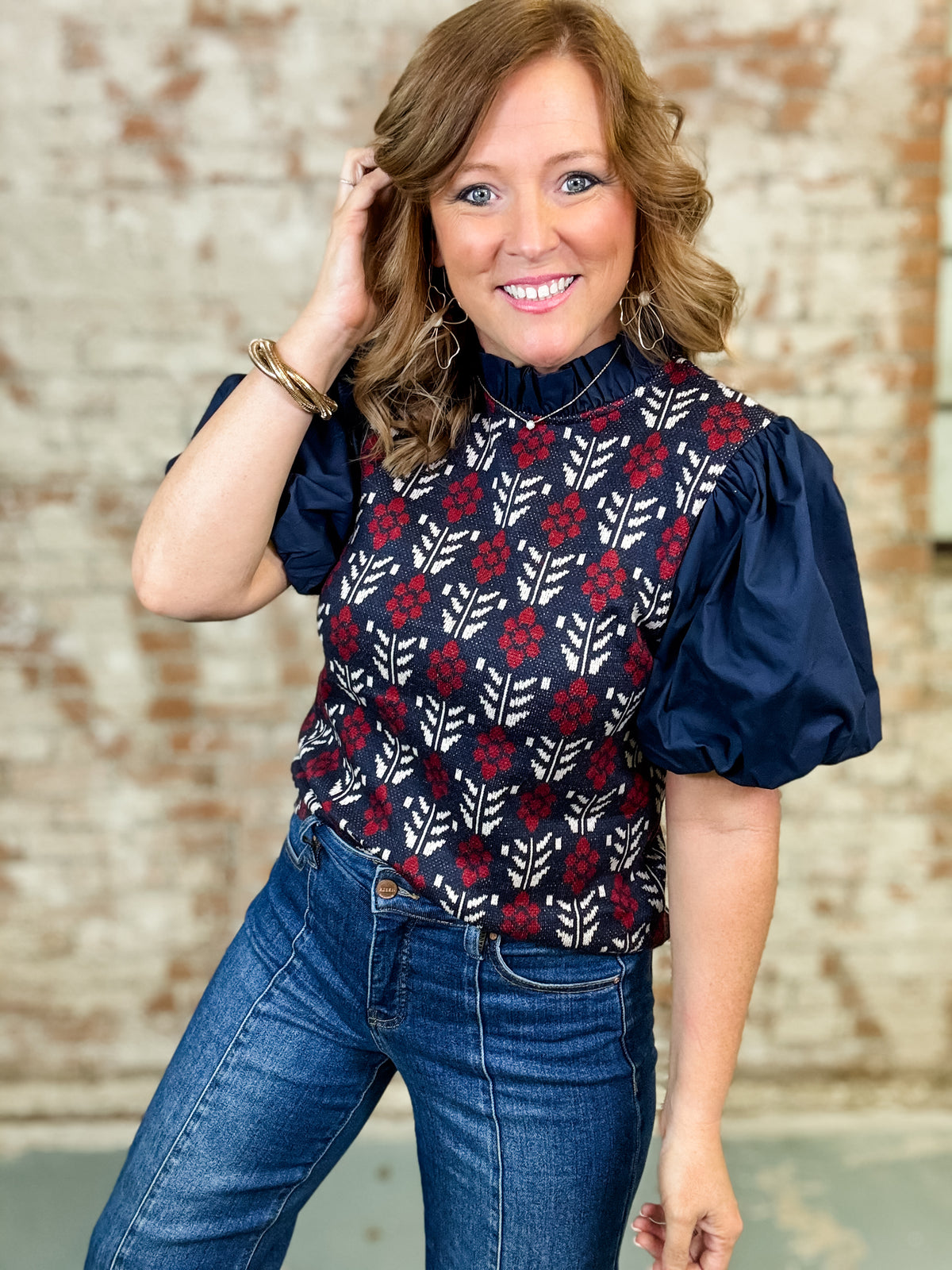 THML Tannie Puff Sleeve Top - FINAL SALE
