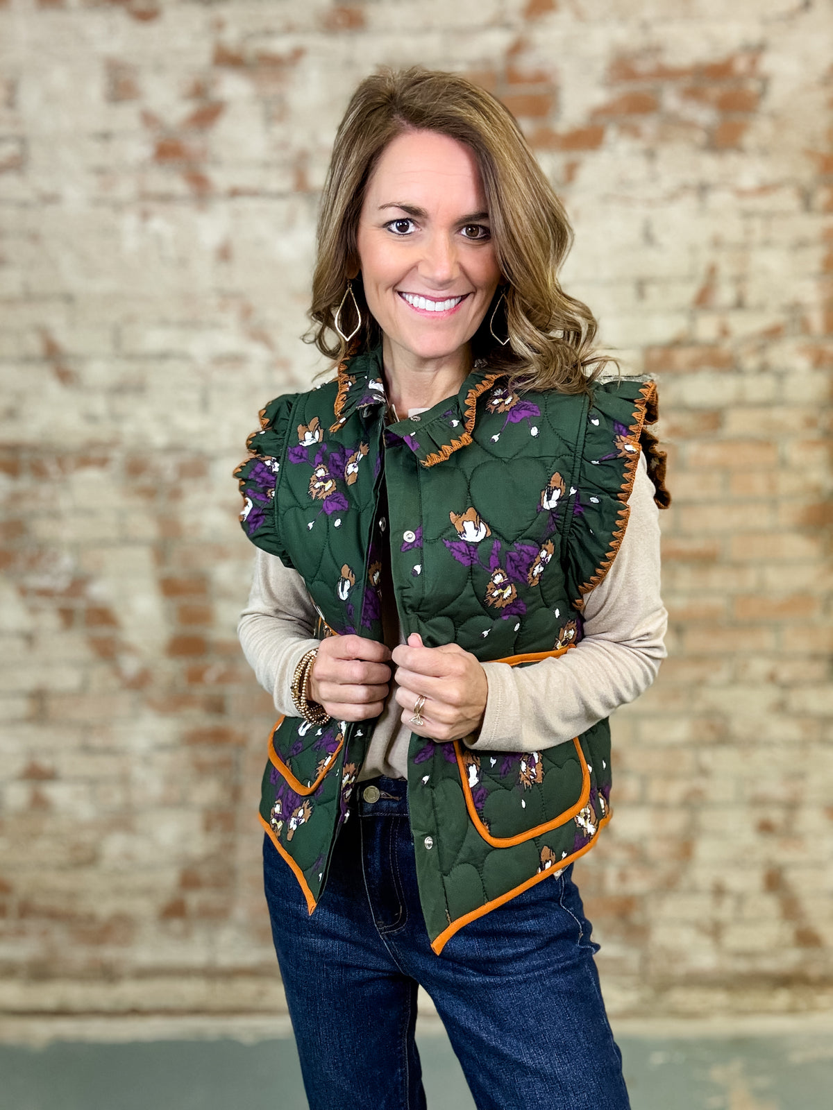 Kathie Quilted Floral Vest - FINAL SALE