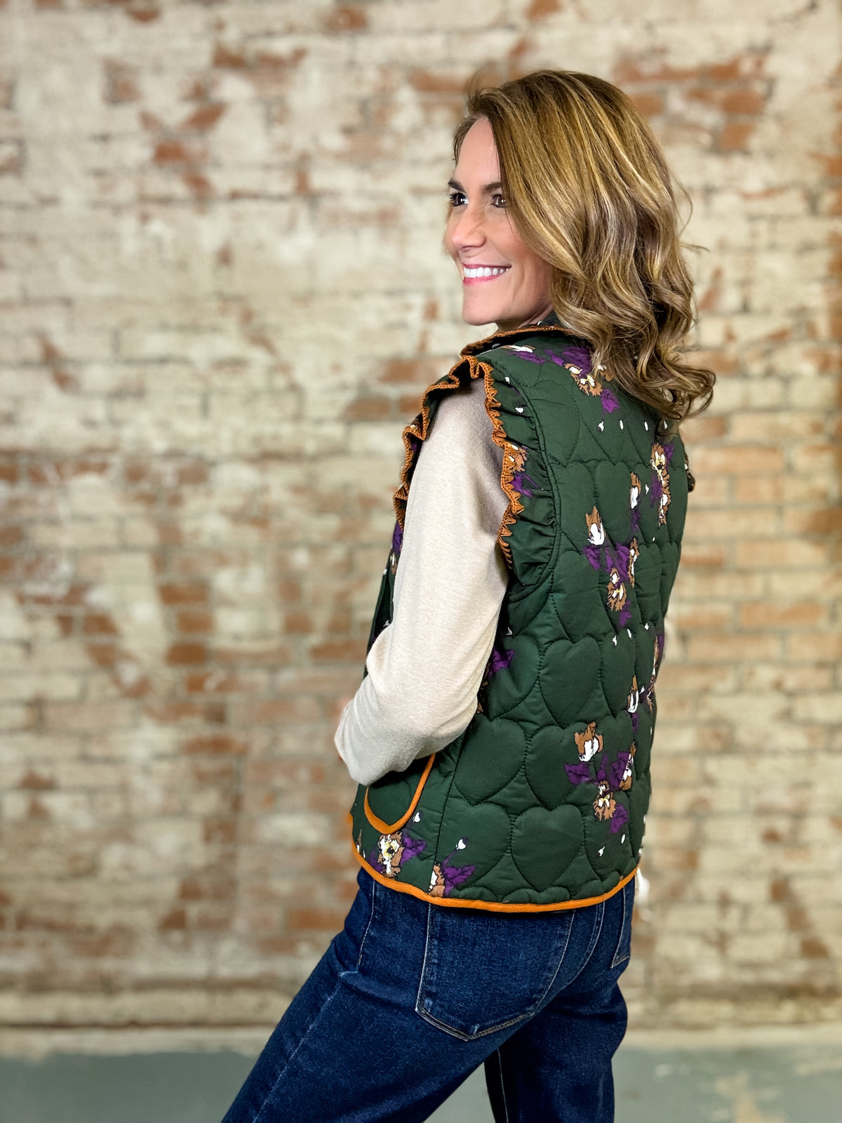 Kathie Quilted Floral Vest - FINAL SALE