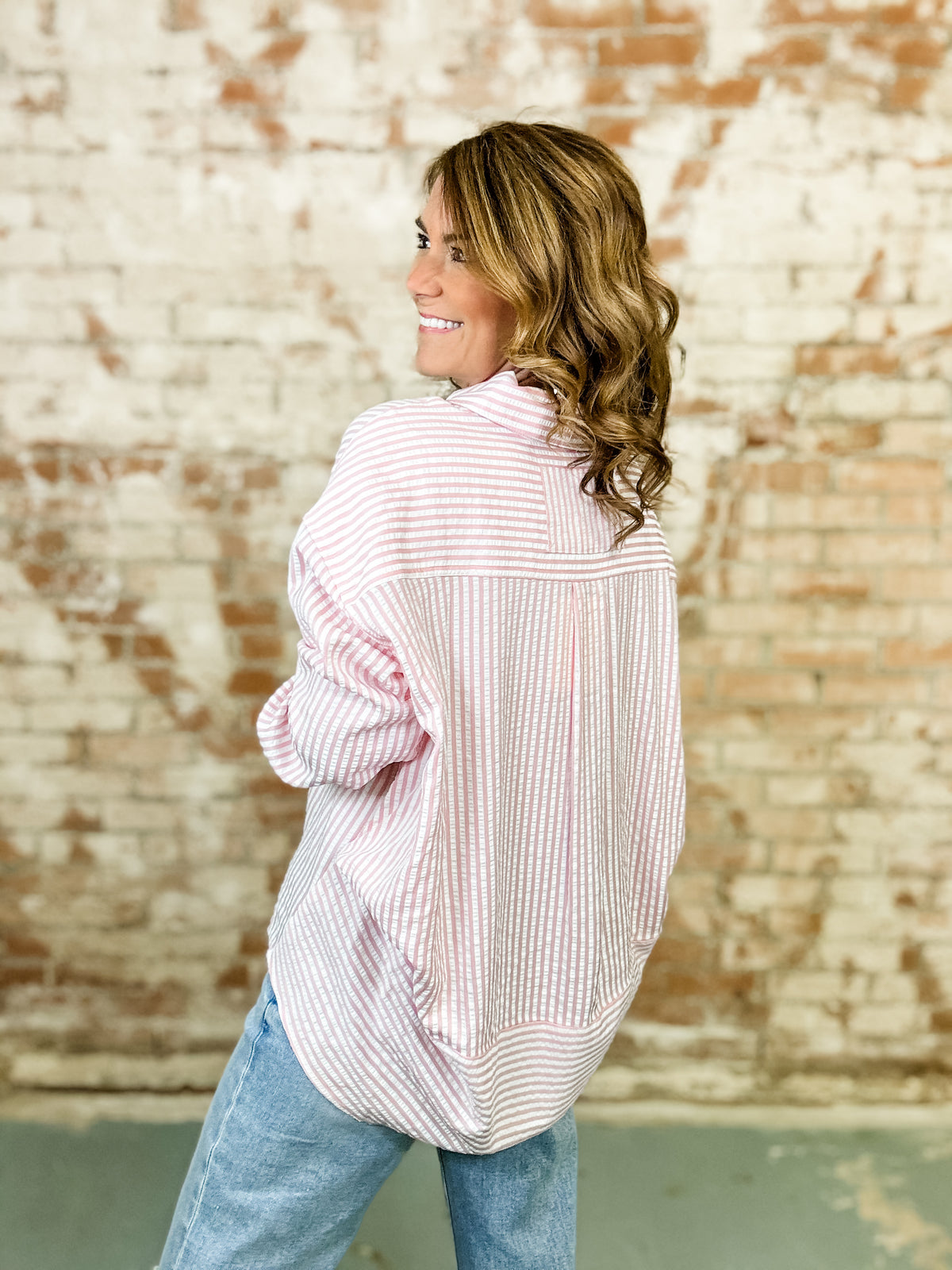 Hudson Striped Button Down Top - FINAL SALE