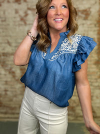 THML Pauline Embroidered Top