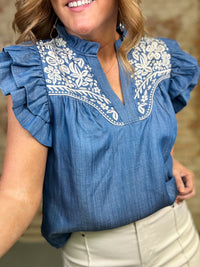 THML Pauline Embroidered Top