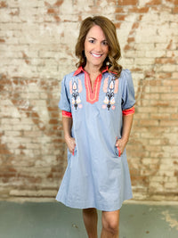 Kendall Embroidered Tunic Dress - FINAL SALE