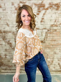 Alessia Laced Yoke Floral Top - FINAL SALE