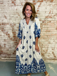 Kerensa Border Print Dress