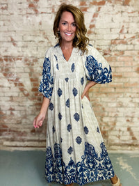 Kerensa Border Print Dress