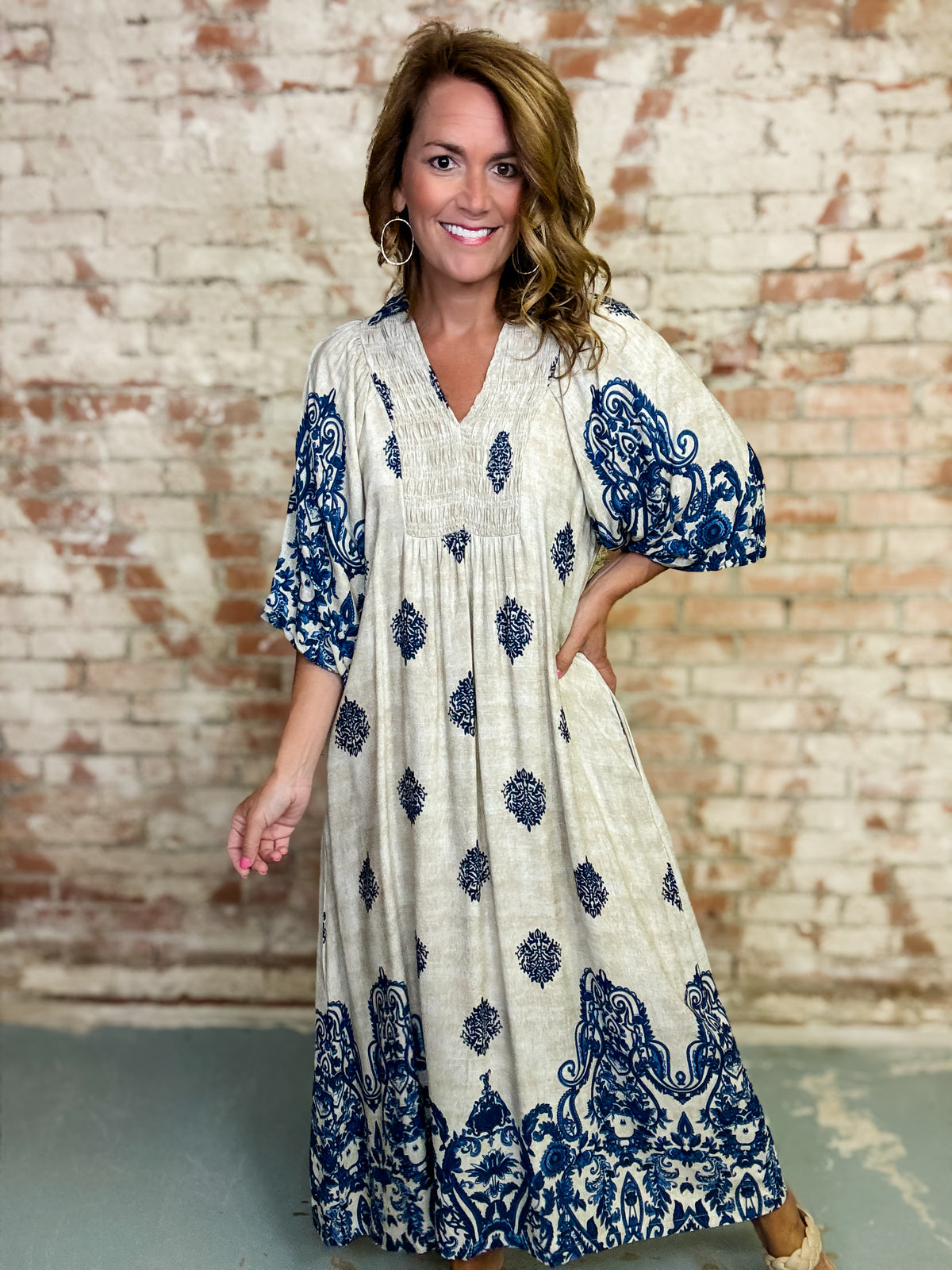 Kerensa Border Print Dress