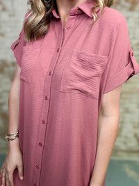 Kollins Solid Shirt Dress