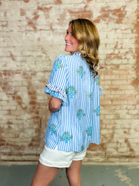 Joanne Striped Floral Top
