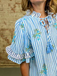 Joanne Striped Floral Top