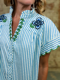 Hayes Stripe Embroidered Top