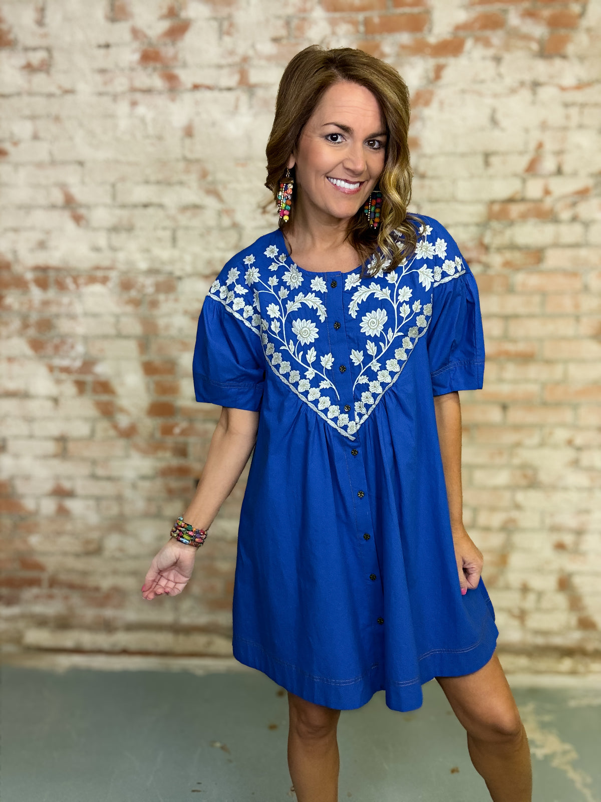 Brynn Floral Embroidered Dress
