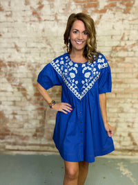 Brynn Floral Embroidered Dress
