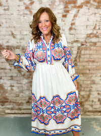 Tressie Border Print Dress - FINAL SALE
