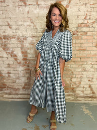 Rylin Plaid Midi Dress