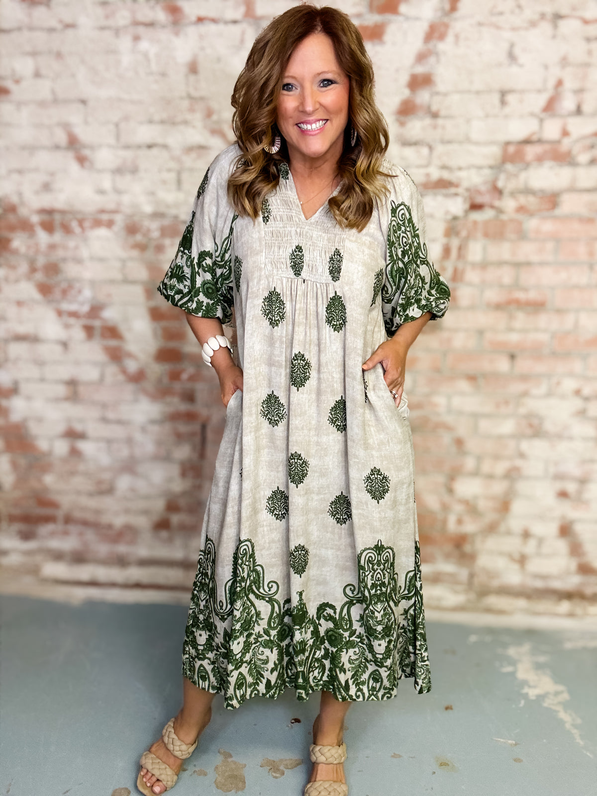 Chloe Border Print Dress