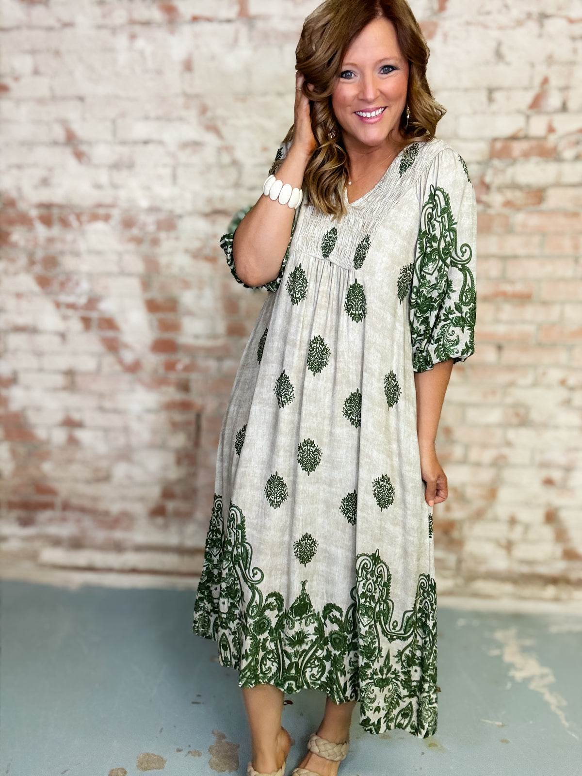 Chloe Border Print Dress