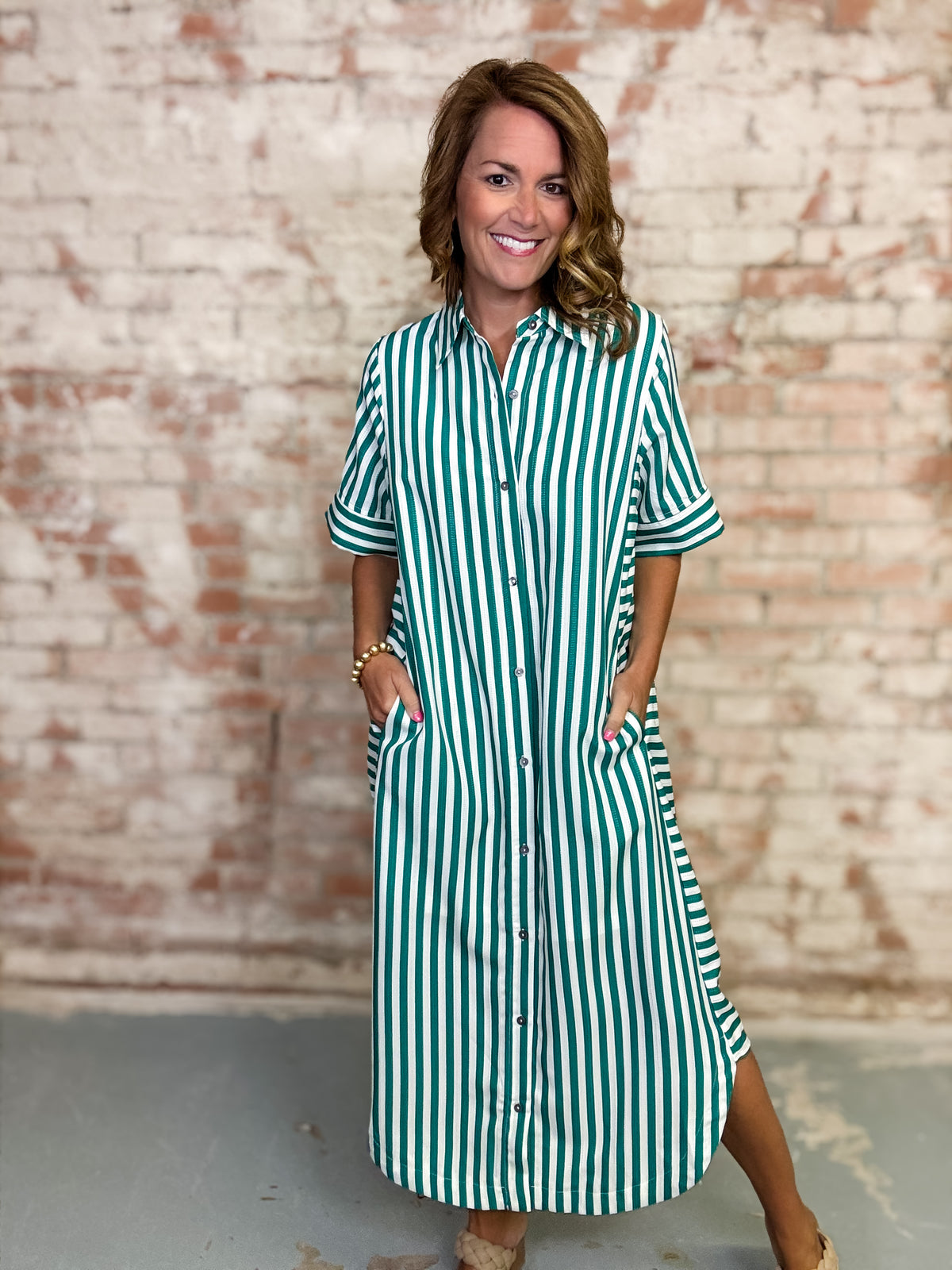Sofia Stripe Midi Dress