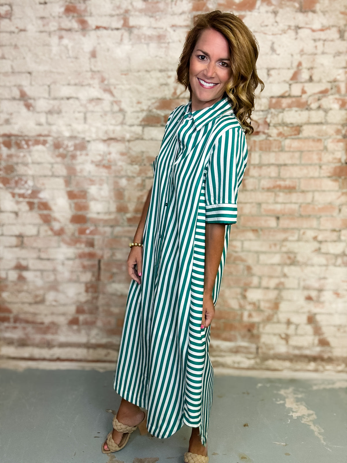 Sofia Stripe Midi Dress