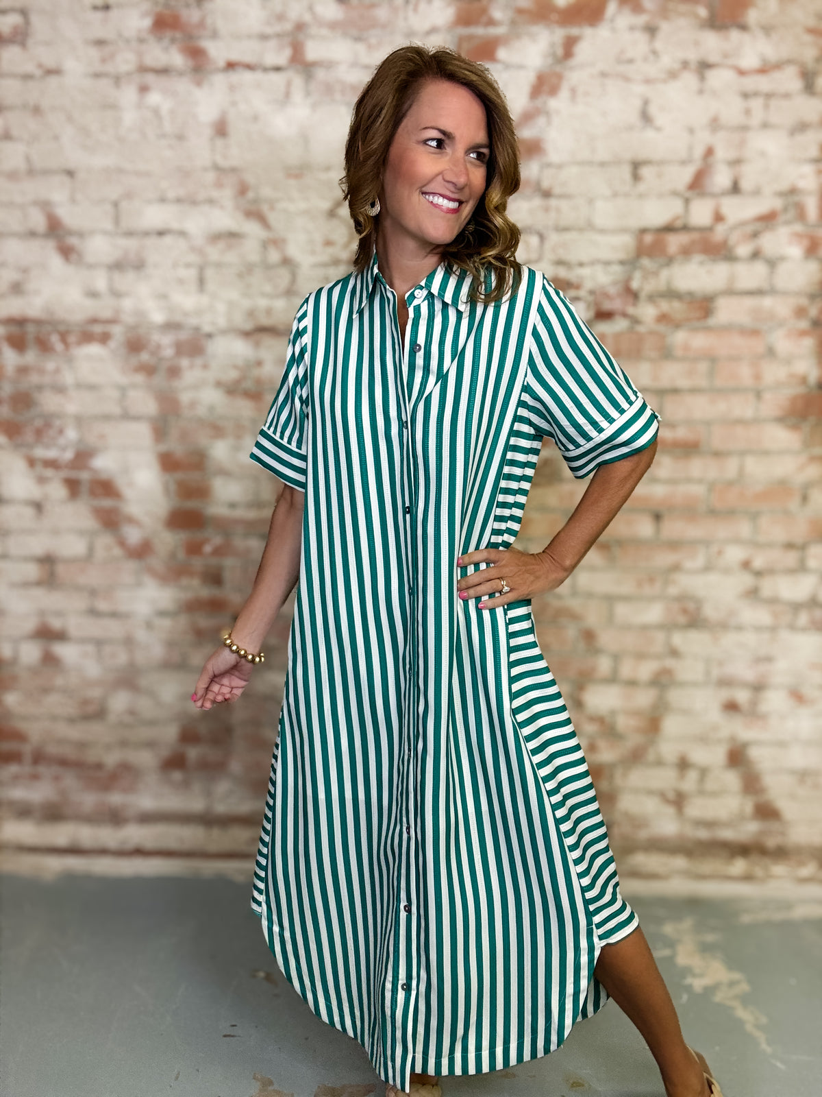 Sofia Stripe Midi Dress