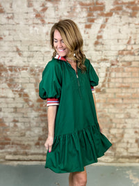 Sherry Solid Puff Sleeve Dress - FINAL SALE